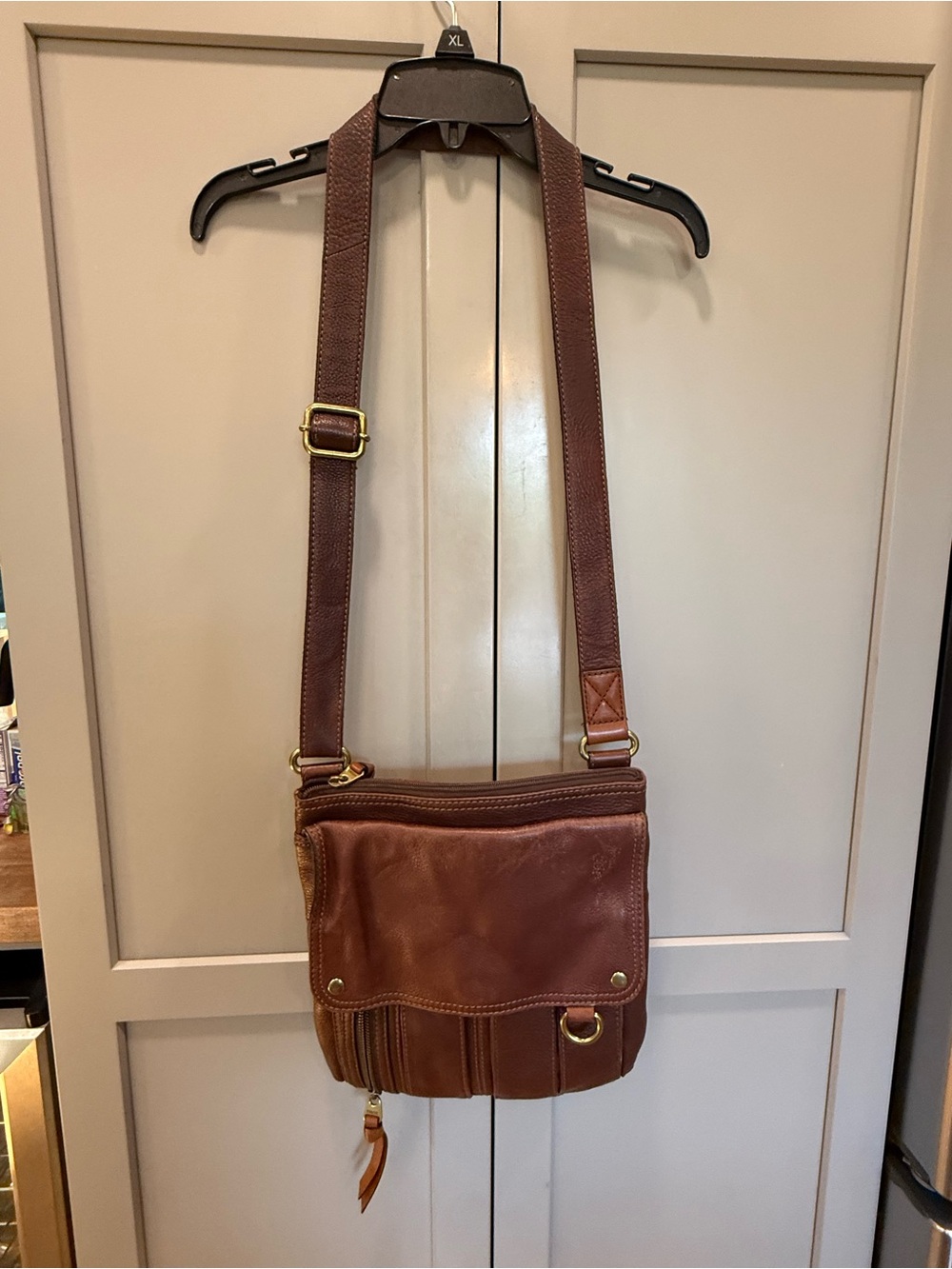 Fossil Brown Leather Crossbody Satchel